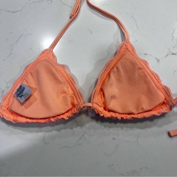 Wild Fable Peach & Gray Crochet Halter Style Bikini Top small - Picture 5 of 7